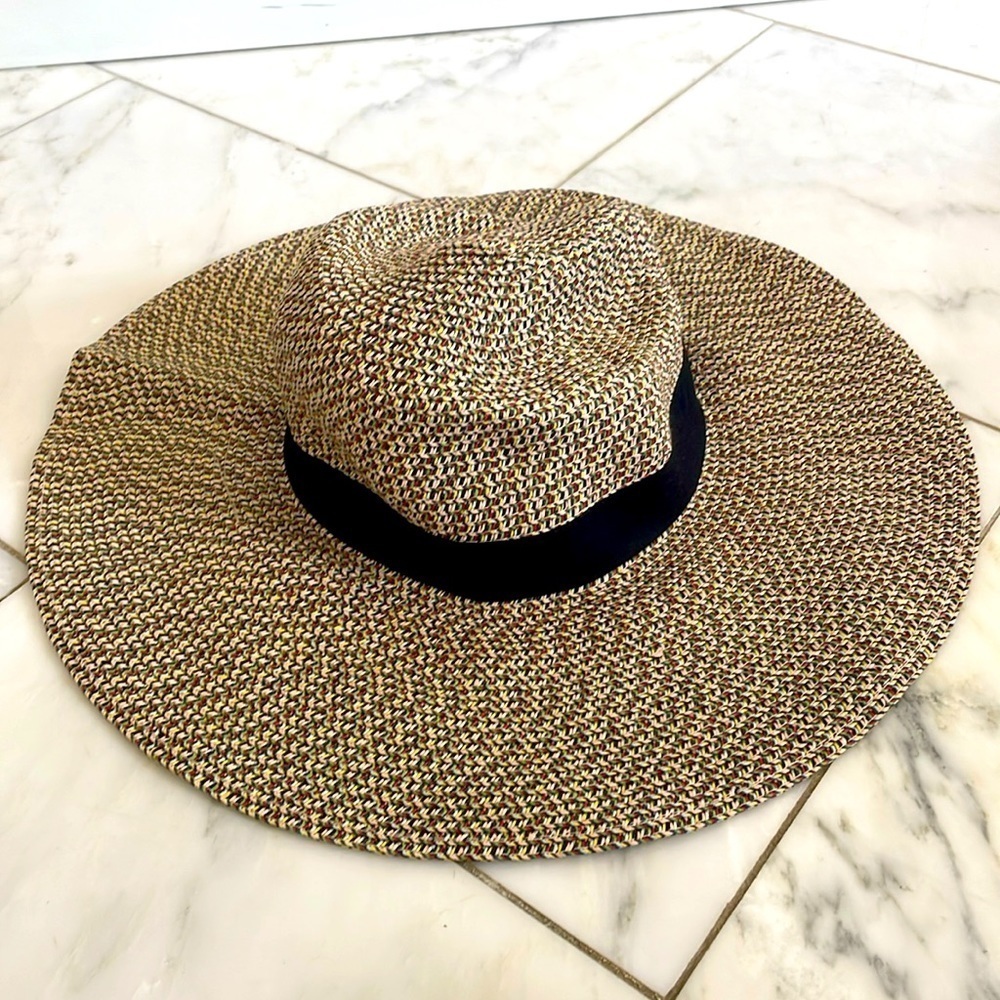 David and Young 100% paper woven multicolor floppy hat - Picture 1 of 5